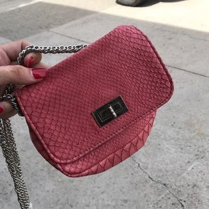 Brand new pink snake skin shoulder bag!